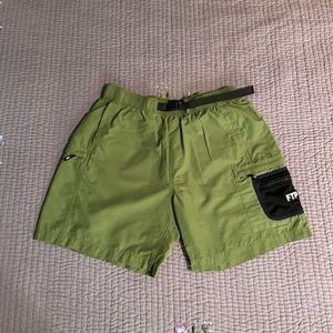 FTP Olive Cargo Mesh Pocket Shorts